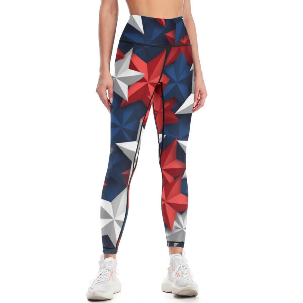 RWB Stars Women's Comfort Sports Yoga Pants - Image 5