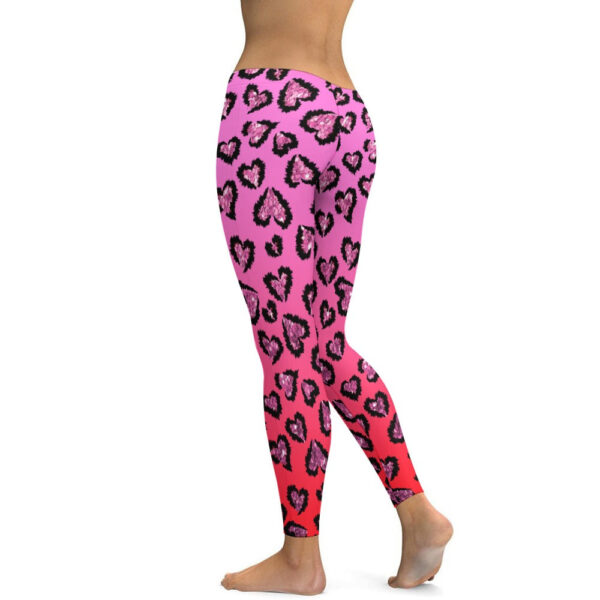 Pink Leopard Soft Ladies Tight Yoga Pants - Image 3