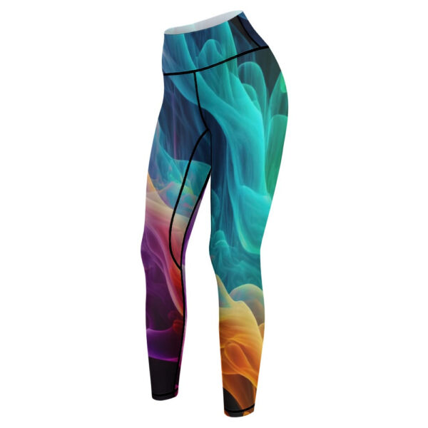 Alcohol Ink Smoke Women's Comfort Sports Yoga Pants - Image 6