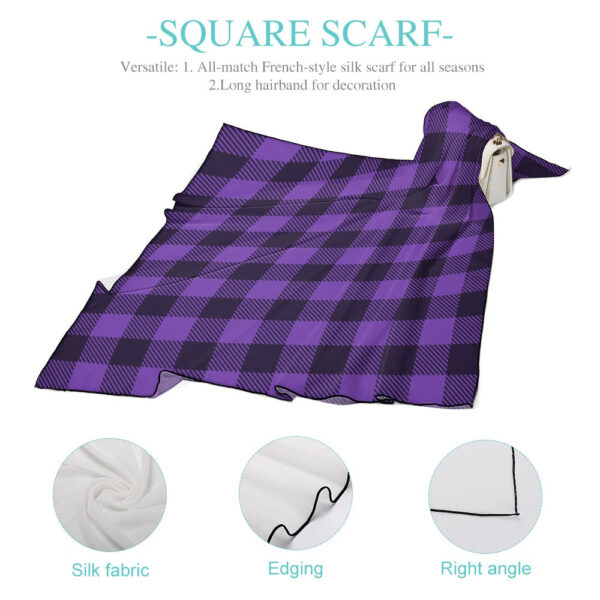 Buffalo Plaid Soft & Shiny Silk Scarves - Image 6