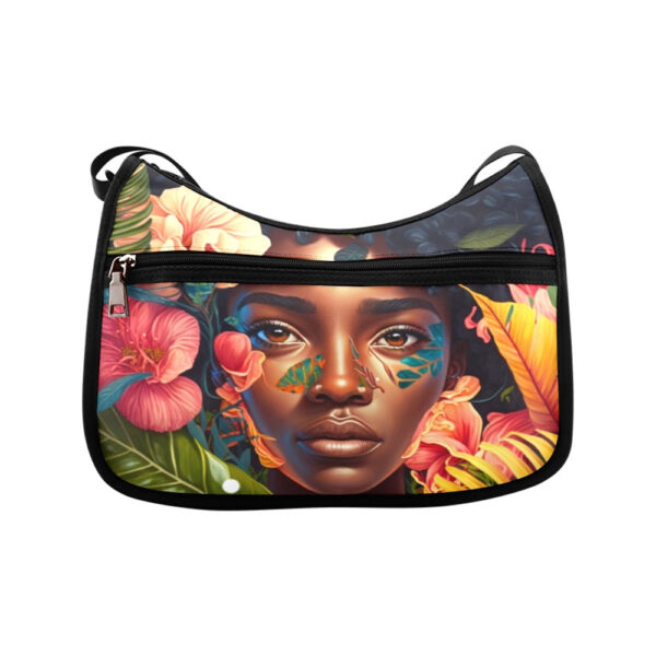 Floral African American Beauty Shoulder Bag - Image 2