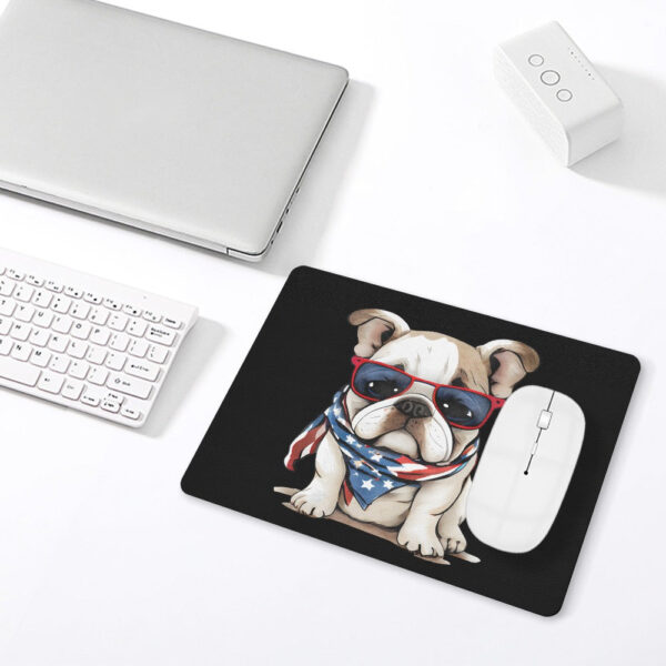 Patriotic Bulldog Leather Mouse Pad - Image 2