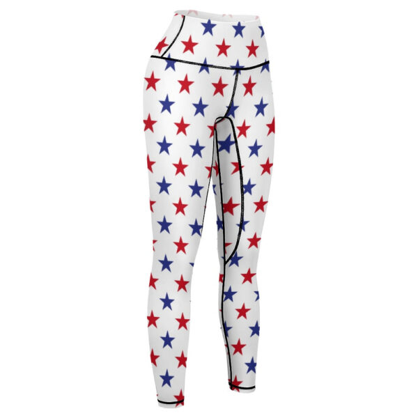 Patriotic Stars Women's Comfort Sports Yoga Pants - Image 6