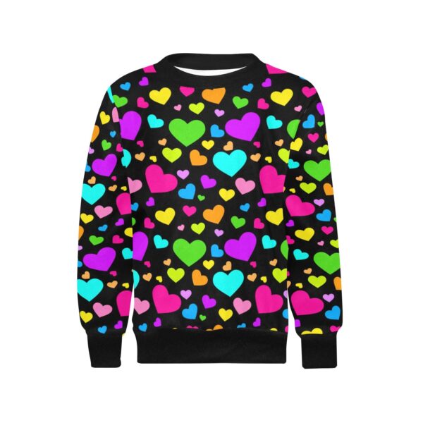 Girls' Colorful Hearts Crew Neck Top (H49) - Image 2