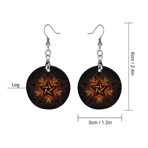 Wooden Pentagram Earrings - Image 2