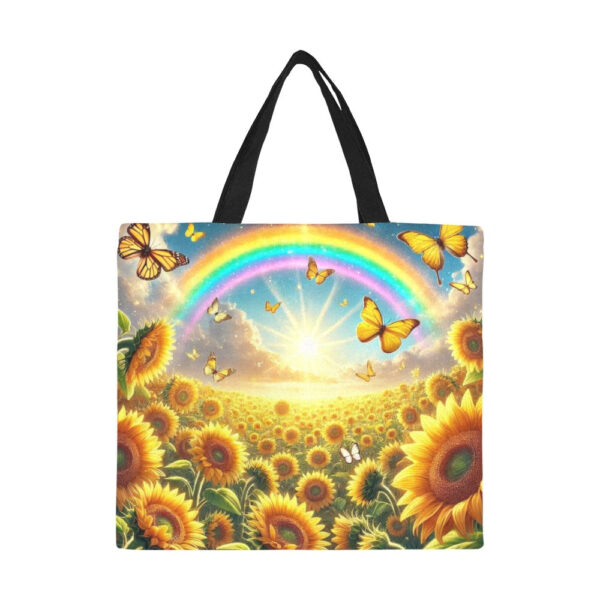 Sunflowers All Over Print Canvas Tote Bag - Large - Image 2
