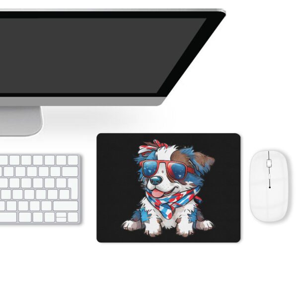 Patriotic Australian Shepherd Leather Mouse Pad - Image 2