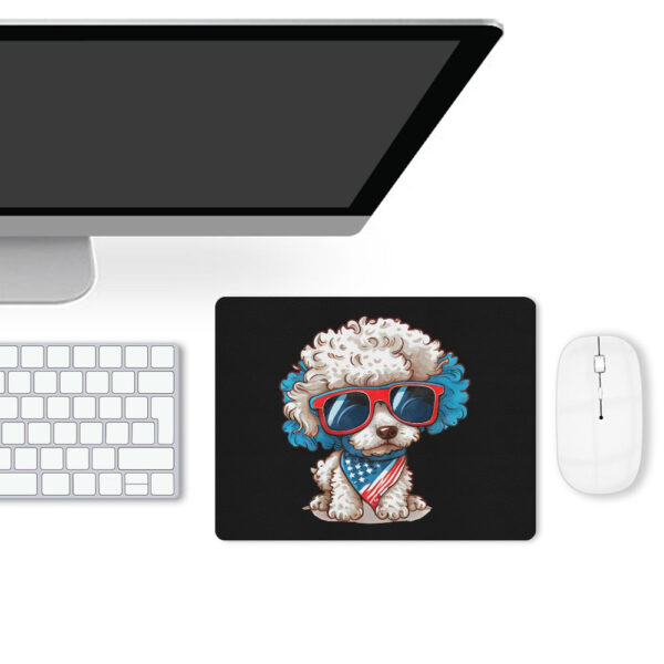 Patriotic Poodle Leather Mouse Pad - Image 4