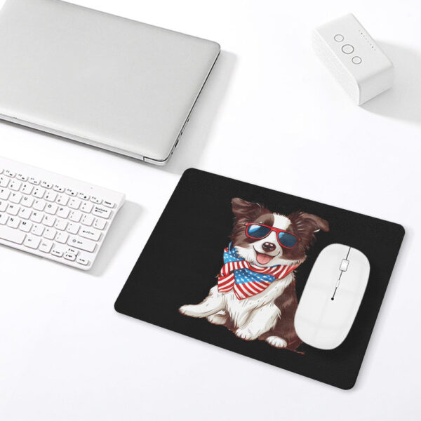Patriotic Border Collie Leather Mouse Pad - Image 2