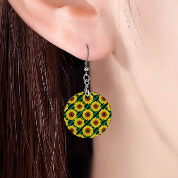 Wooden Sunflower Earrings - Image 2