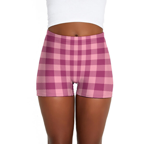 Pink Plaid Ladies Shorts - Image 2