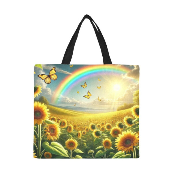 Sunflowers All Over Print Canvas Tote Bag - Large - Image 4