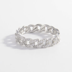 Beautiful Chain Zircon 925 Sterling Silver Ring