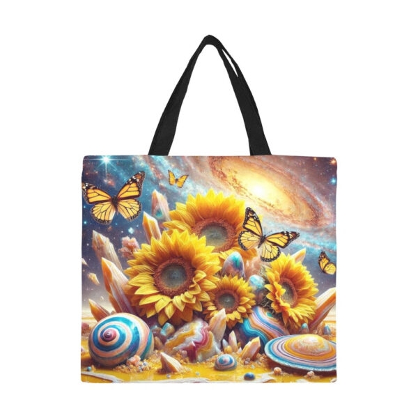 Sunflowers All Over Print Canvas Tote Bag - Large - Image 3