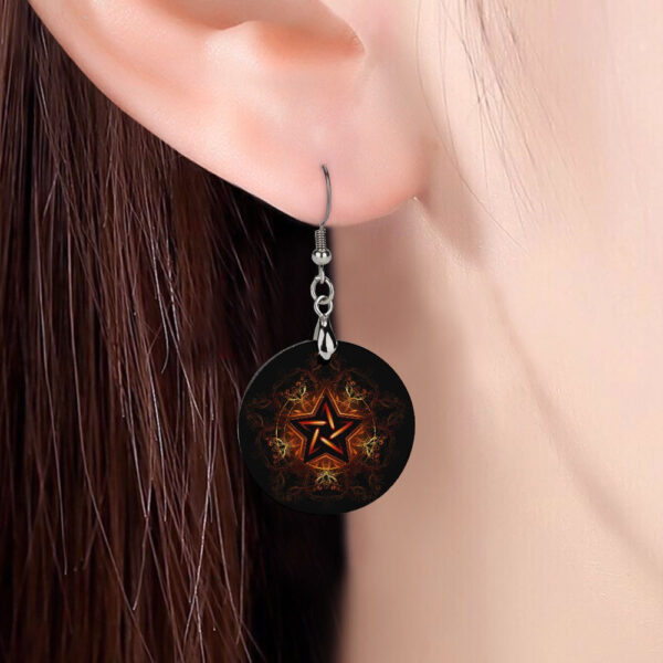 Wooden Pentagram Earrings - Image 5