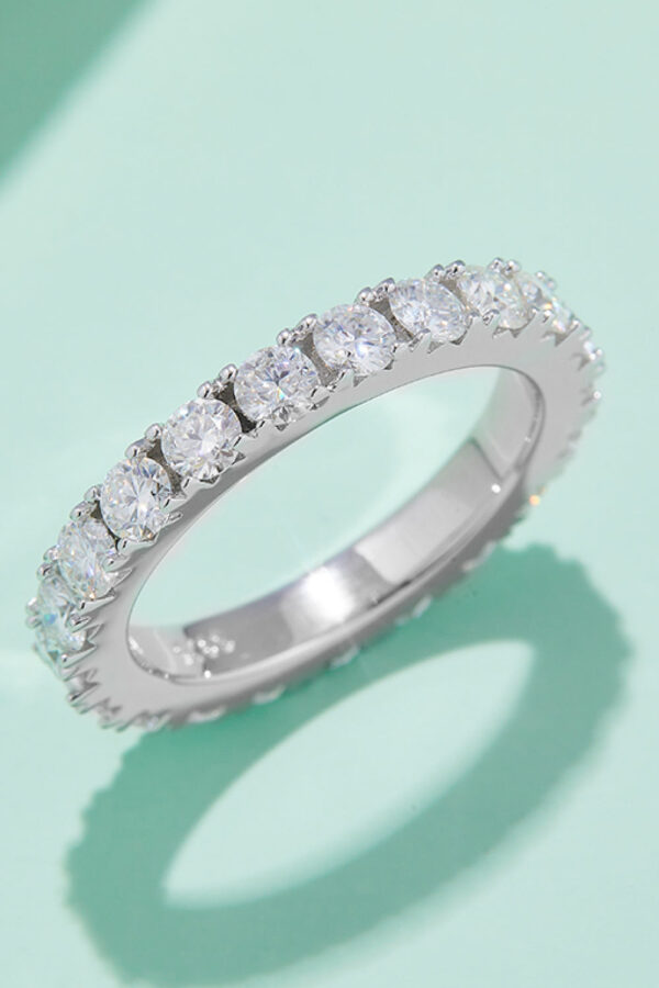 2.3 Carat Moissanite 925 Sterling Silver Eternity Ring - Image 4