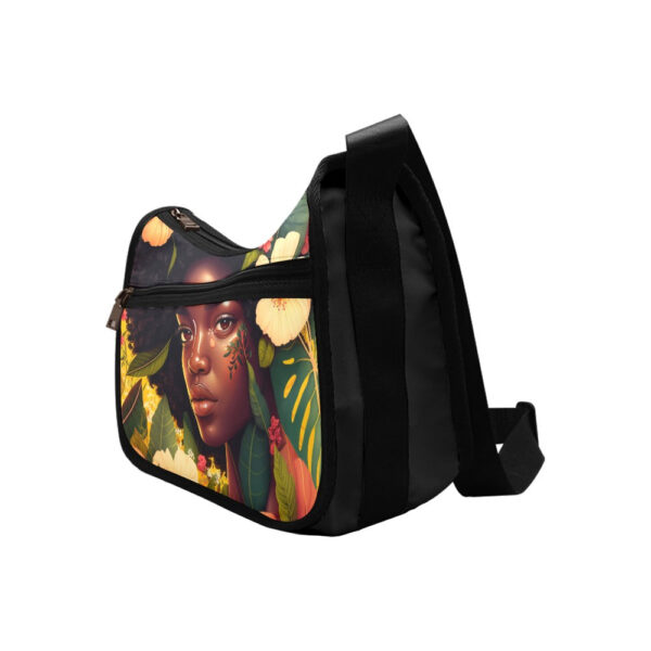 Floral African American Beauty Shoulder Bag - Image 2