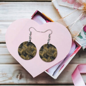 Wooden Glam Gold Leaves Earrings