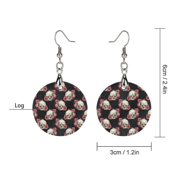 Wooden Skull Earrings - Image 4