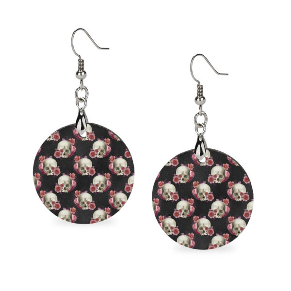Wooden Skull Earrings - Image 3