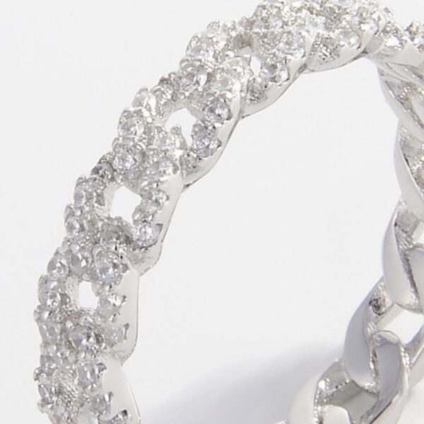 Beautiful Chain Zircon 925 Sterling Silver Ring - Image 4