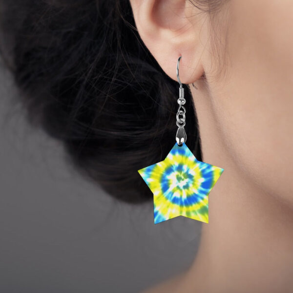 Wooden Tie Dye Swirl Earrings