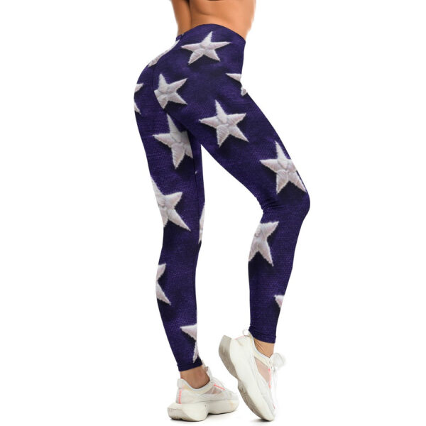 Flag Stars Soft Ladies Tight Yoga Pants - Image 5