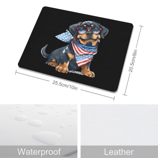 Patriotic Rottweiler Leather Mouse Pad - Image 2
