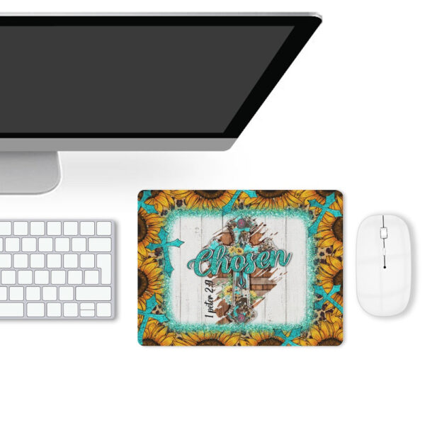 Chosen Cross Leather Mouse Pad - Image 3