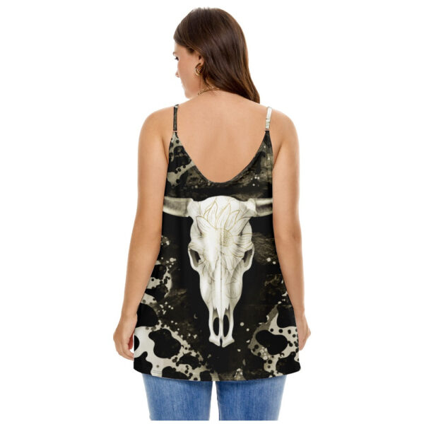 Western Skull Design Loose Summer Top - Image 2