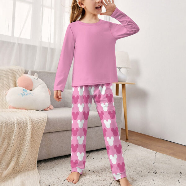 Lt Pink Mousy Girl's Pajama Set - Image 3