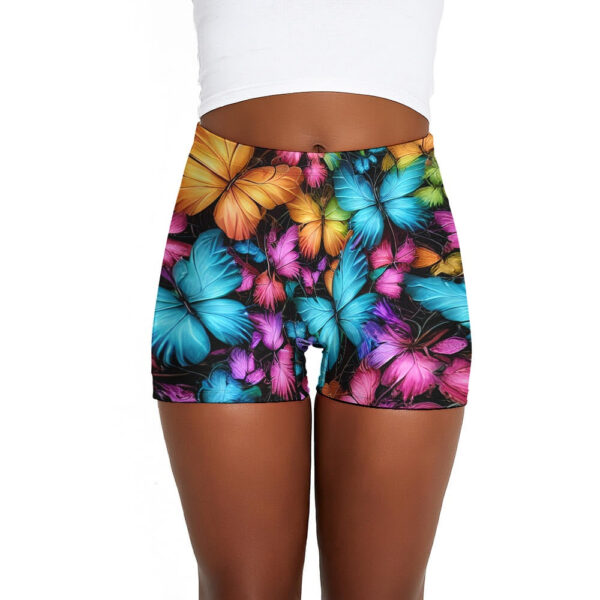 Colorful Butterfly Ladies Shorts - Image 5