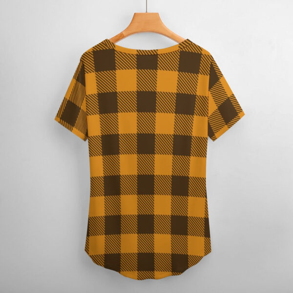 Buffalo Plaid  Faith Hope Love V-Neck Loose Short Sleeve T-Shirt - Image 3
