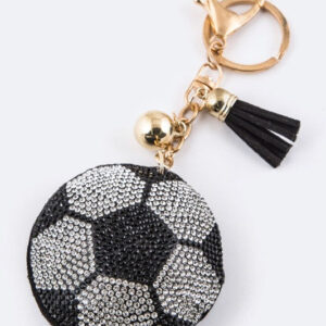 Soft Crystal Soccer Ball Key Charm