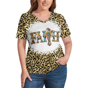 Western Faith Ladies V-Neck Loose Short Sleeve T-Shirt