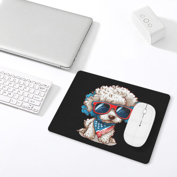 Patriotic Poodle Leather Mouse Pad - Image 2