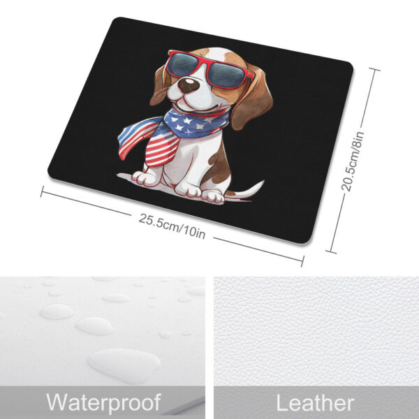 Patriotic Beagle Leather Mouse Pad - Image 3