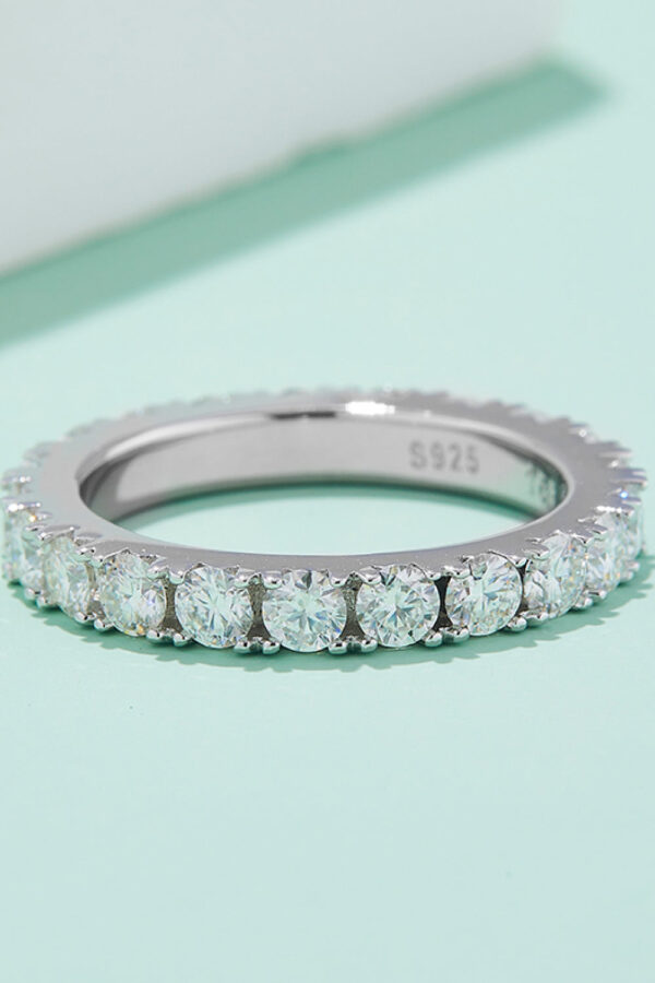2.3 Carat Moissanite 925 Sterling Silver Eternity Ring - Image 5