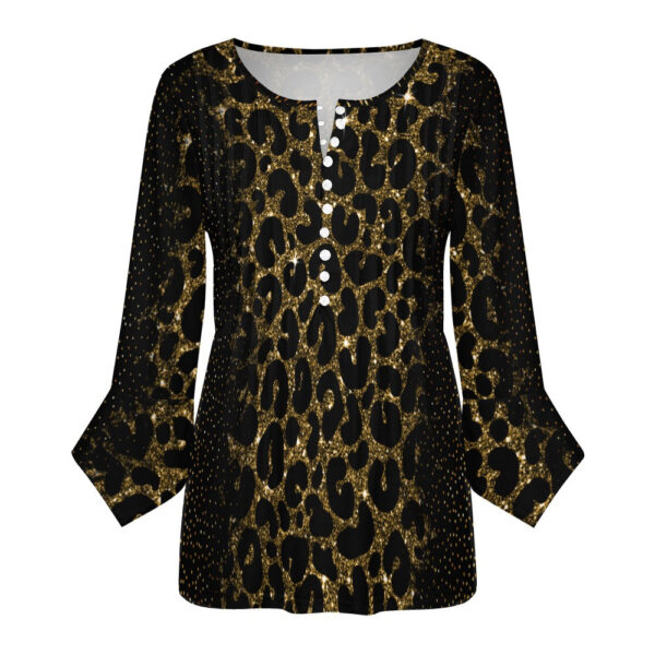 Glam Animal Print Ruffled Petal Sleeve Top - Image 3