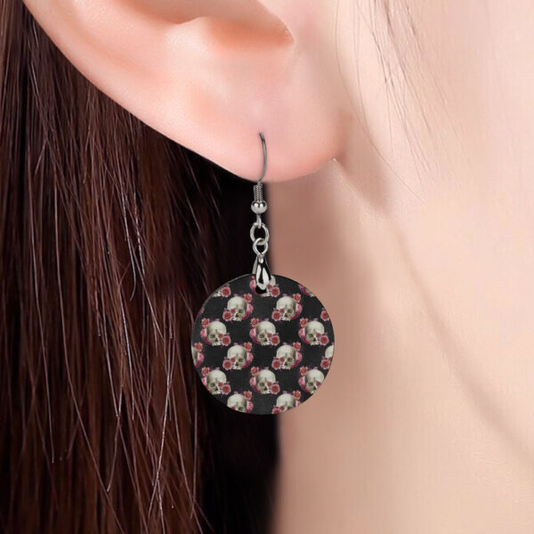 Wooden Skull Earrings - Image 5