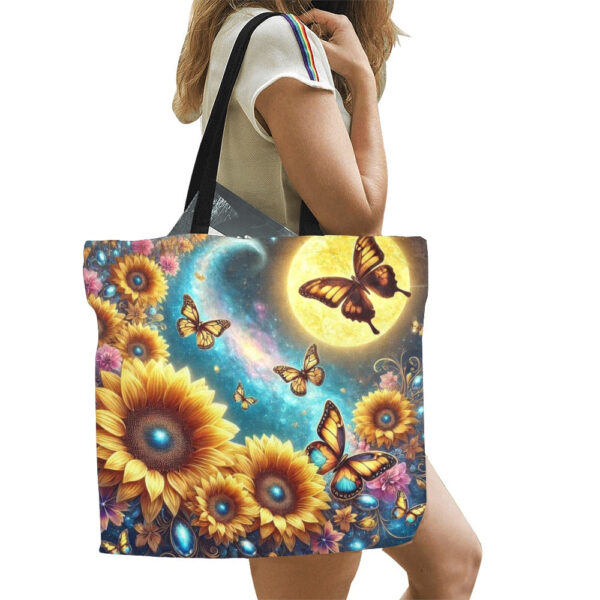 Sunflowers All Over Print Canvas Tote Bag - Large - Image 3