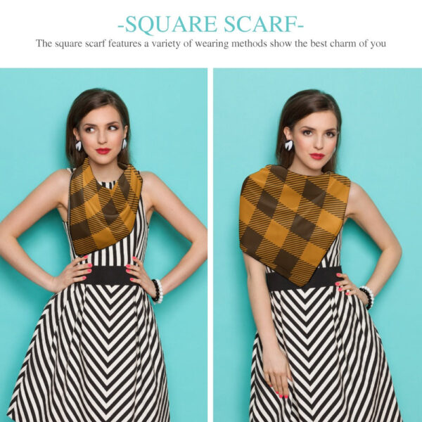 Buffalo Plaid Soft & Shiny Silk Scarves - Image 5