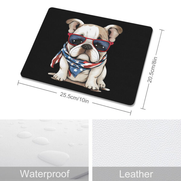 Patriotic Bulldog Leather Mouse Pad - Image 3