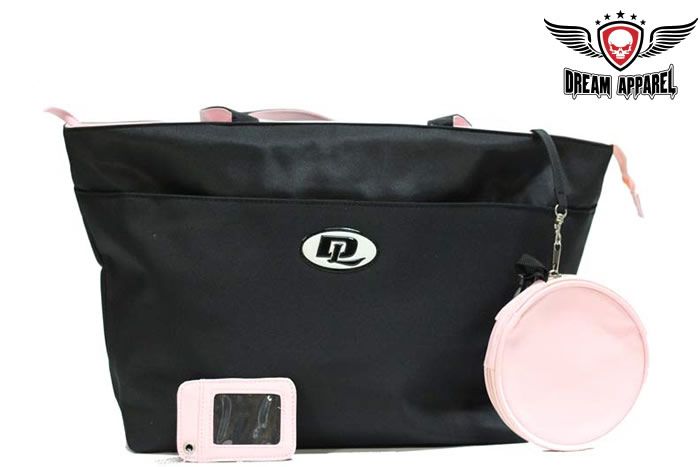 Woman Black & Pink Shoulder Purse - Image 3