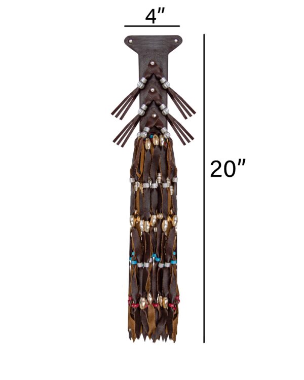 Women's Dark Brown Leather Motorcycle Ponytail Holder - Image 2