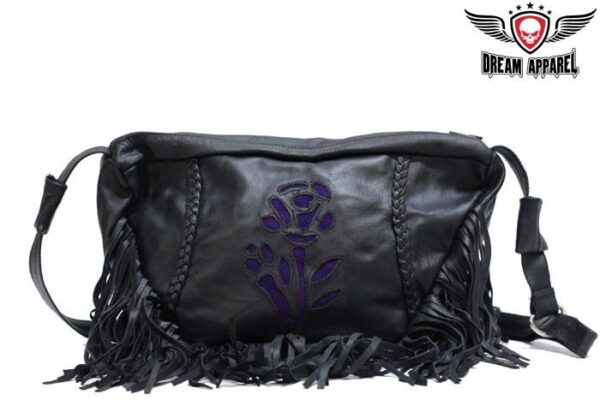Women's Purple Rose Inlay Purse