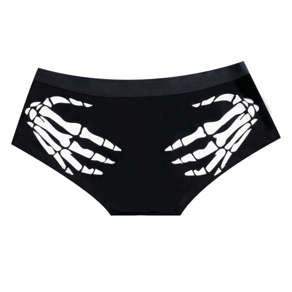 Skeleton Hands Brief Biker Panty