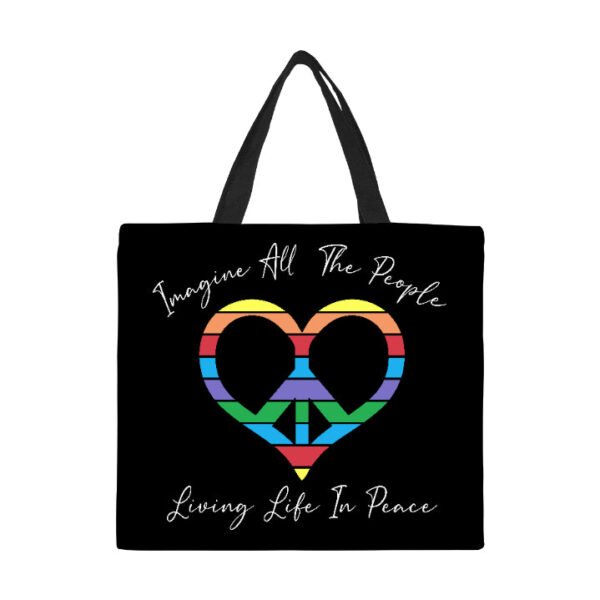 Living Life In Peace Canvas Tote Bag Large - Image 2