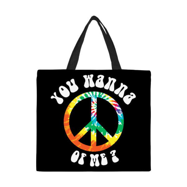 You Wanna Peace Of Me Canvas Tote Bag Large - Image 2