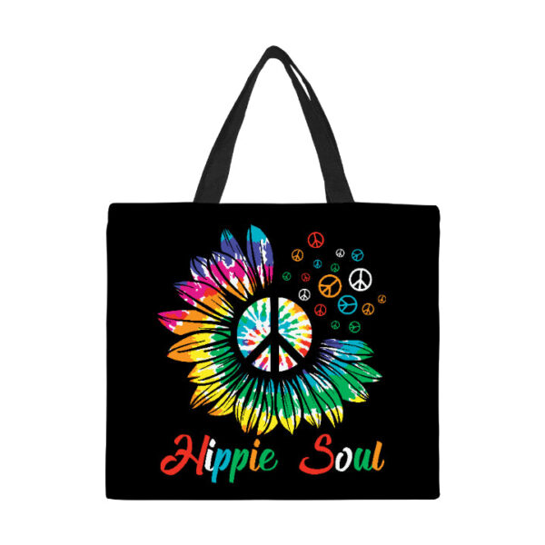 Hippie Soul Sunflower Canvas Tote Bag Large - Image 2